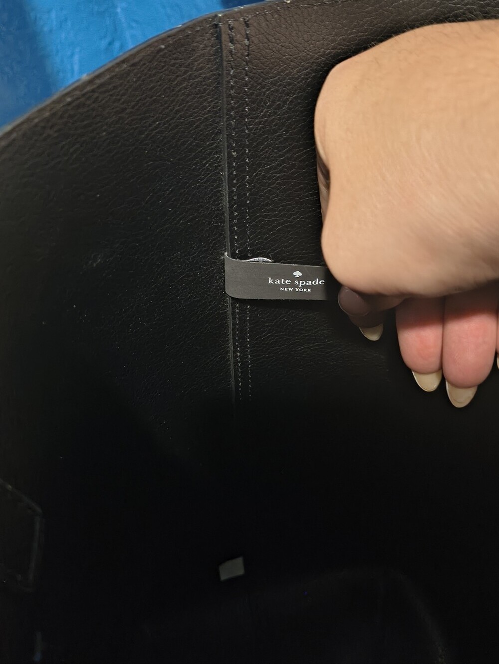 Kate Spade Coffee Break Tote We Are Happy To Serve You NYC Cup Black Leather Bag - Picture 14 of 16